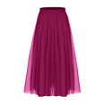 thumbnail image 1 of yillto Womens Maxi Skirt Mesh High Waist Layer Flowy Pleated Summer Long Skirts for Party Wedding, 1 of 6