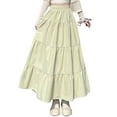 thumbnail image 1 of yillto Womens Maxi Skirts Elastic Waist A Lined Tiered Flowy Summer Boho Casual Pleated Long Skirt, 1 of 5