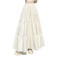 thumbnail image 1 of yillto Womens Maxi Skirts Elastic Waist A Lined Tiered Flowy Summer Boho Casual Pleated Long Skirt, 1 of 4