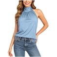 thumbnail image 1 of yillto Womens Mock Neck Tank Sleeveless Turtleneck Top Casual Dressy Blouse Fashion Work Tunics Shirts, 1 of 7