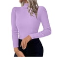 thumbnail image 1 of yillto Womens Mock Turtleneck Fall Long Sleeve Shirts Ribbed Knit Slim Tops Soft Base Layer Sweater, 1 of 7