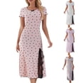 thumbnail image 1 of yillto Womens Nightgowns Long Sleepwear Short Sleeve Nightshirts Comfy Pajamas Dress Sleepshirts, 1 of 3