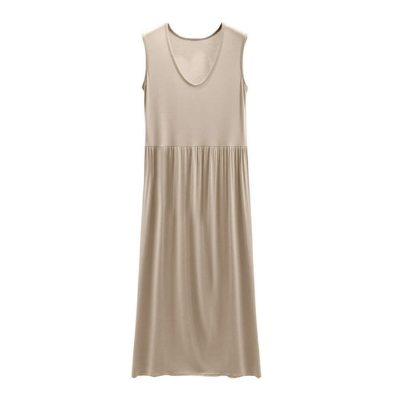 yillto Womens Nightgowns Sleeveless Loose Sleepwear Loungewear Crewneck Comfy Soft Nightshirts