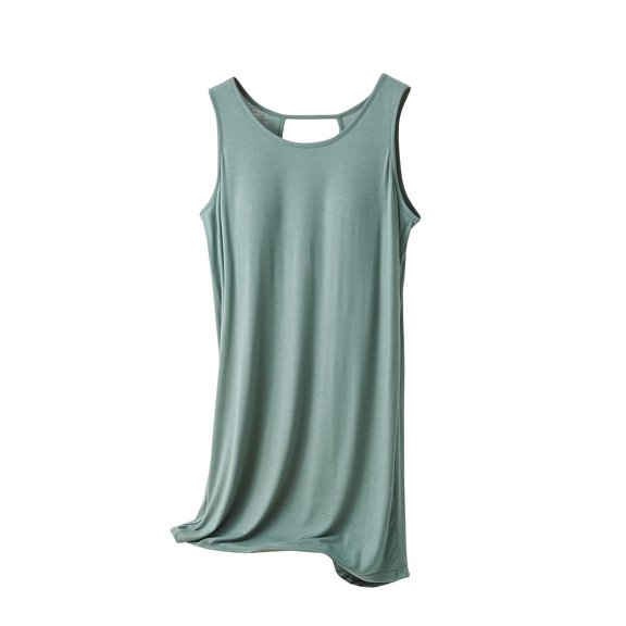 yillto Womens Nightshirts Soft Comfy Sleeveless Sleepwear Nightgown Casual Plain Loose Sleepshirts