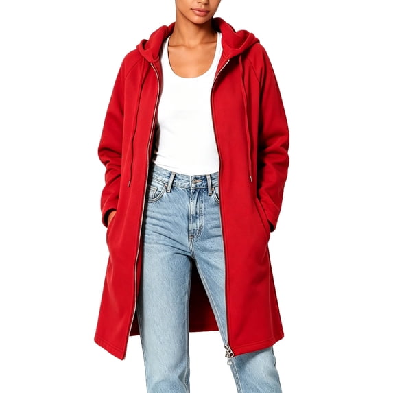yillto Womens Oversized Sweatshirt Long Jacket Zip up Tunics Fall Trendy Baggy Jackets with Pockets