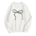 thumbnail image 1 of yillto Womens Oversized Sweatshirts Bow Graphic Long Sleeve Crewneck Pullover Tops Trendy for Womens, 1 of 4