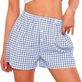 thumbnail image 1 of yillto Womens Pajama Short Cotton Soft Comfy Cute Sleepwear Elastic Loose Plaid Pjs Shorts Bottoms, 1 of 5