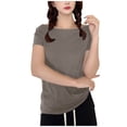 thumbnail image 1 of yillto Womens Pajama Tops Short Sleeve Crew Neck Loungewear T Shirt Soft Comfy Sleepwear Pjs Shirt, 1 of 3