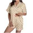 thumbnail image 1 of yillto Womens Pajamas Set Button down Short Sleeve Tops and Sleepwear Shorts Pants 2 Piece Lounge Sets, 1 of 7