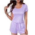thumbnail image 1 of yillto Womens Pajamas Sets Lounge Shorts and Short Sleeve Shirt Soft Comfy Sleepwear Loose 2 Piece, 1 of 7