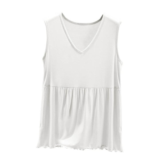 yillto Womens Pajamas Tank Sleeveless V Neck Loose Flowy Summer Basic Soft Comfy Loungewear Shirt