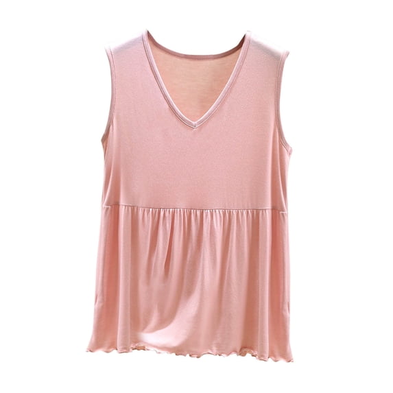 yillto Womens Pajamas Tank Sleeveless V Neck Loose Flowy Summer Basic Soft Comfy Loungewear Shirt