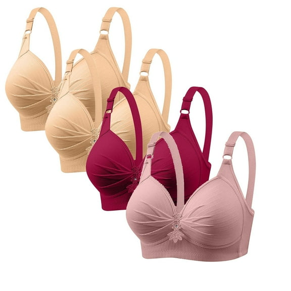 yillto Womens Plus Size Bralette Full Coverage Bralettes with Supportive Wireless Adjustable Straps Bras