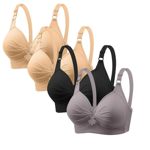 yillto Womens Plus Size Bralette Full Coverage Bralettes with Supportive Wireless Adjustable Straps Bras