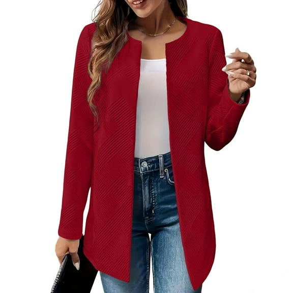 yillto Womens Plus Size Cardigan Jacket Open Front Casual Dressy Blazer Ladies Work Office Coat S-5XL