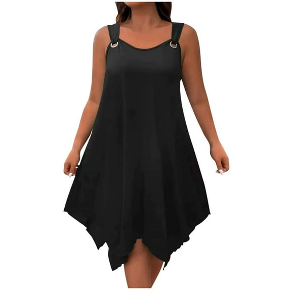 yillto Womens Plus Size Dress Sleeveless Tank Dress Loose Flowy Cover ups Beach Swimsuit Sundress