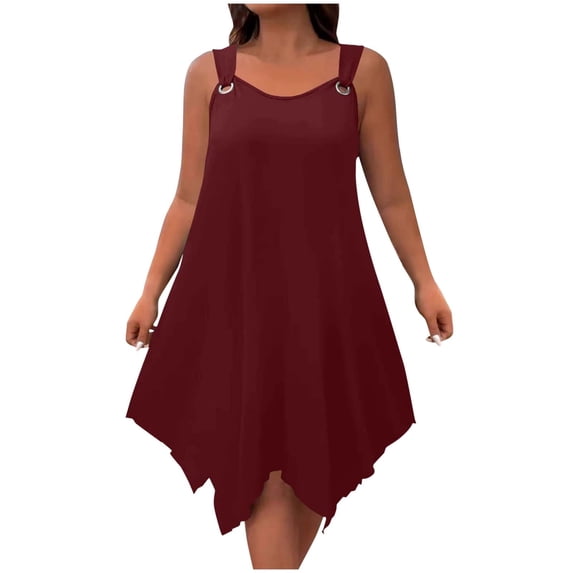 yillto Womens Plus Size Dress Sleeveless Tank Dress Loose Flowy Cover ups Beach Swimsuit Sundress