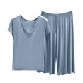 thumbnail image 1 of yillto Womens Plus Size Lounge Sets Short Sleeve Tops and Pants Soft Comfy Pajamas Set 2 Piece Outfits, 1 of 3