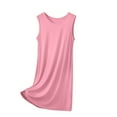 thumbnail image 1 of yillto Womens Plus Size Nightgown Sleeveless Pleated Crew Neck Loose Nightdress Sleepwear Comfy Night Gowns, 1 of 4