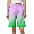 thumbnail image 1 of yillto Womens Plus Size Shorts Knee Length Capri Pants Elastic Waist Drawstring Loose Shorts S-5XL, 1 of 6