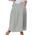 thumbnail image 1 of yillto Womens Plus Size Skirts High Waist Loose Causal Summer Solid Color Long Maxi Skirts with Pockets, 1 of 5