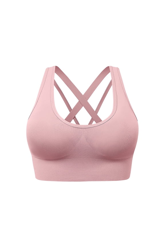 Womens Plus Size Sport Bra Racerback Strappy Supportive Running Workout Bras Crop Tank Tops