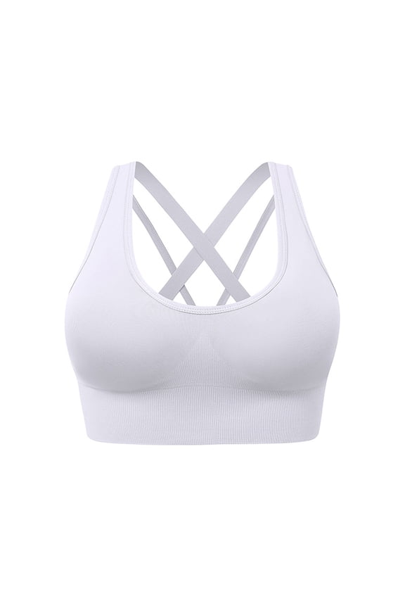 Womens Plus Size Sport Bra Racerback Strappy Supportive Running Workout Bras Crop Tank Tops