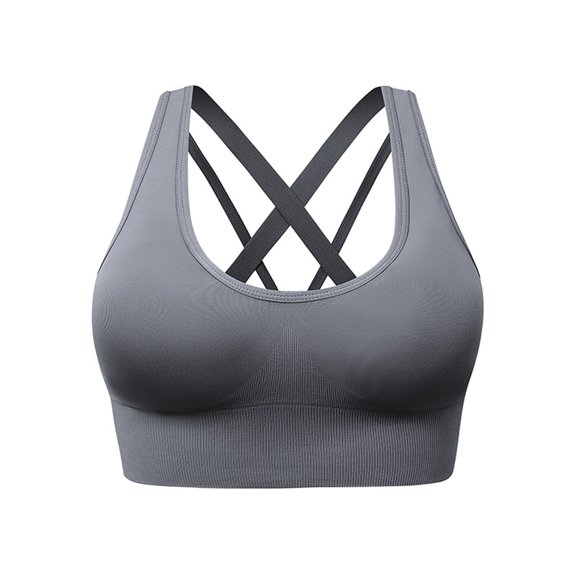 yillto Womens Plus Size Sport Bra Racerback Strappy Supportive Running Workout Bras Crop Tank Tops