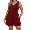 thumbnail image 1 of yillto Womens Plus Size Summer Casual Loose Tank Romper Sleeveless Crewneck Jumpsuit Shorts Romper with Pockets, 1 of 6