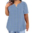 thumbnail image 1 of yillto Womens Plus Size Top Summer Basic Short Sleeve V Neck Loose Blouse Casual Tunic Top L-5XL, 1 of 5