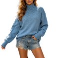 thumbnail image 1 of yillto Womens Plus Size Turtleneck Sweater Pullover Long Sleeve Cable Knit Fall Winter Warm Sweaters, 1 of 5