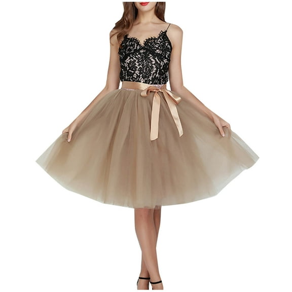 yillto Womens Puff Long Skirts A Line Long Maxi Wedding Evening Party Prom Knee Length Flowy Skirt