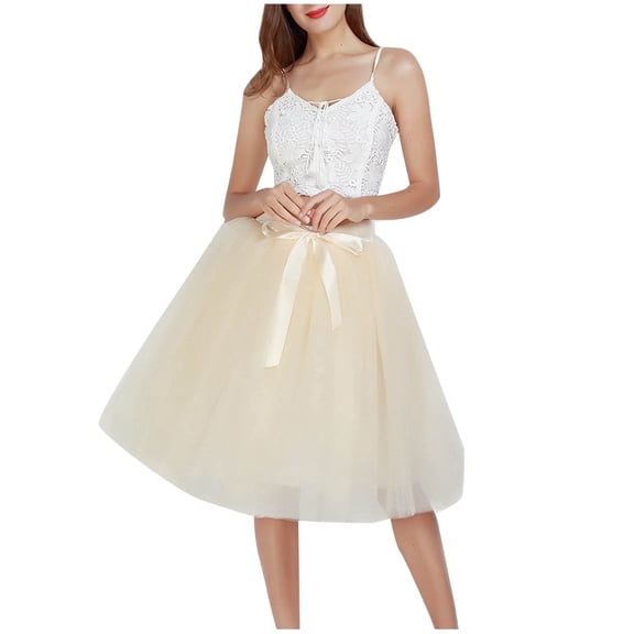 yillto Womens Puff Long Skirts A Line Long Maxi Wedding Evening Party Prom Knee Length Flowy Skirt