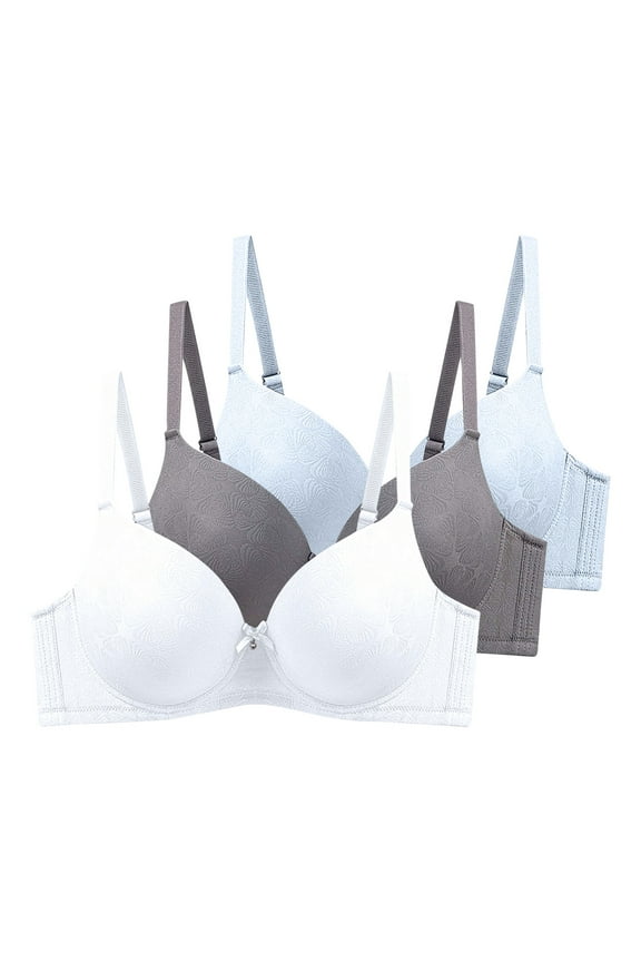 Womens Push up Bralettes Plus Size Comfy Everyday Ladies Bras Lightweight Supportive Bra 3 Pack