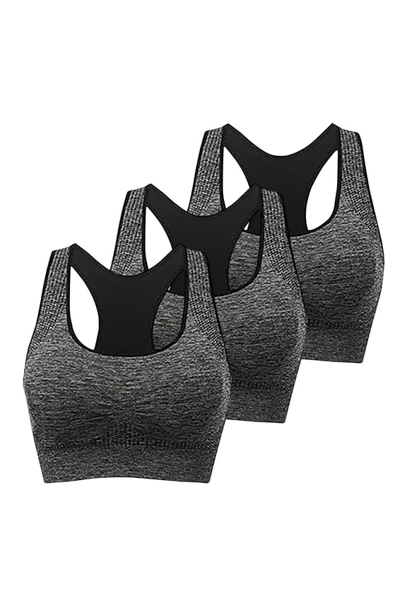 Womens Racerback Bra for Women Workout Gym Running Pullover Sport Bras with Supportive 3 Pack