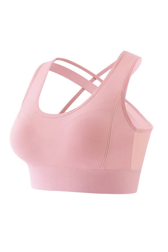 Womens Racerback Sport Bra Running Workout Full Coverage Supportive Wireless Bras for Women