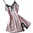 thumbnail image 1 of yillto Womens Satin Silky Cami Nightdress Spaghetti Strap V Neck Sleeveless Sleepwear Mini Nightgowns, 1 of 5
