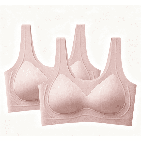 yillto 2 Pack Womens Seamless Bra No Underwire Full Coverage Comfortable Supportive Bralettes for Ladies