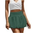 thumbnail image 1 of yillto Womens Short Skirts High Waist Stretchy Pleated Ruffle Hem Cute Summer Mini Skirt for Women, 1 of 5