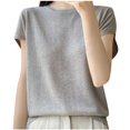 thumbnail image 1 of yillto Womens Short Sleeve Knit Top Lightweight Short Sleeve Sweater Tops Spring Summer Fashion Shirts, 1 of 3