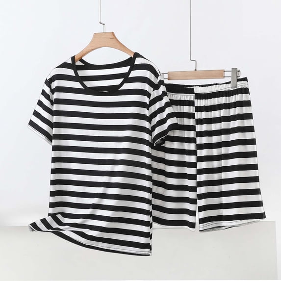 yillto Womens Short Sleeve Pajamas Set Tank Shirts Top and Loose Shorts 2 Piece Soft Lounge Pjs Outfits