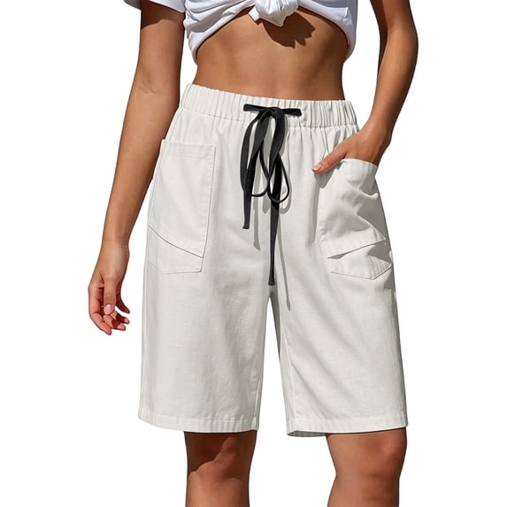 yillto Womens Shorts Lightweight Long Shorts for Women Casual 5 Inch Summer Loose Shorts with Pockets