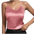 thumbnail image 1 of yillto Womens Silk Satin Tank Tops V Neck Casual Cami Sleeveless Camisole Blouse Summer Basic Shirt, 1 of 6
