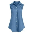 thumbnail image 1 of yillto Womens Sleeveless Button Down Shirt Tops V Neck Business Casual Collared Blouses Tank Top, 1 of 4
