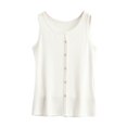 thumbnail image 1 of yillto Womens Sleeveless Top with Buttons Crew Neck Summer Loose Soft Tank Tops for Sleepwear Loungewear, 1 of 5