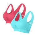 thumbnail image 1 of yillto Womens Sport Bras Plus Size Workout Bralettes Ladies Yoga Gym Running Wirefree Bra 2 Pack, 1 of 2