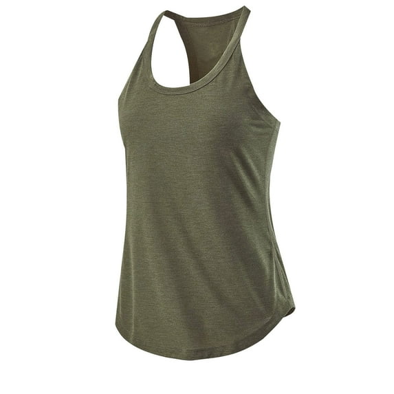 yillto Womens Summer Athletic Shirts Round Neck Racerback Casual Tee Workout Running Loose Tank