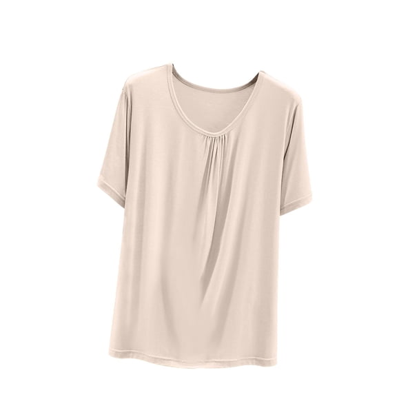 yillto Womens Summer Pajamas Top Short Sleeve Loose Soft Comfy Pjs Tee for Loungewear Sleepwear