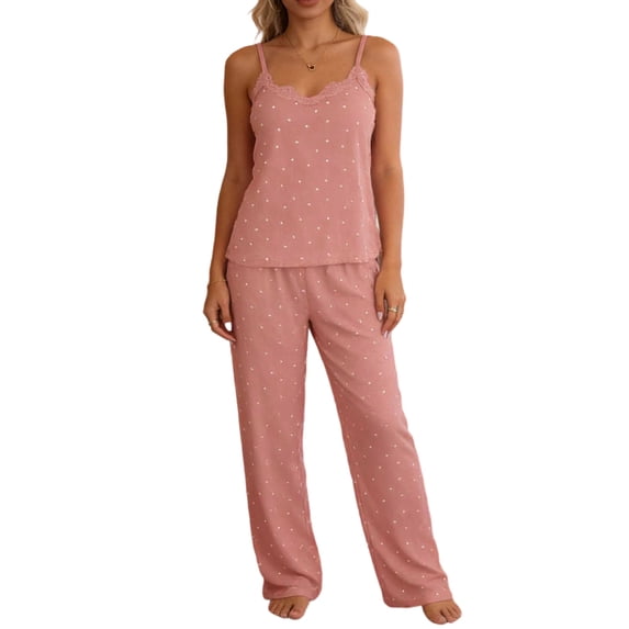 yillto Womens Summer Pjs Sets Camisoles Sleeveless Tops and Soft Lounge Pants Sleepwear Soft Comfy Pajamas