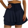 thumbnail image 1 of yillto Womens Summer Shorts Ruffle Hem Cute Flowy Shorts Elastic High Waist Loose Beach Shorts for Women, 1 of 6